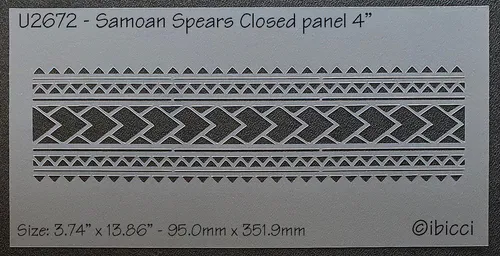 ibicci Samoan Spears Closed panel stencil to fit 4"